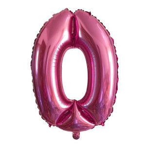 Balon Cyfra Numer 0 Urodziny Rocznica Duża 75cm Różowa