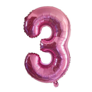 Balon Cyfra Numer 3 Urodziny Rocznica Duża 75 Cm Różowa