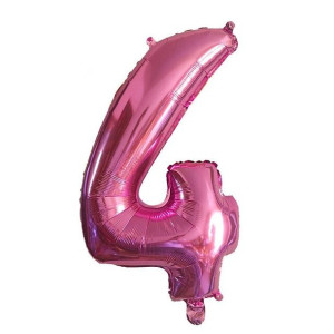 Balon Cyfra Numer 4 Urodziny Rocznica Duża 75 Cm Różowa
