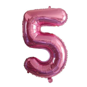 Balon Cyfra Numer 5 Urodziny Rocznica Duża 75 Cm Różowa