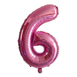 Balon Cyfra Numer 6 Urodziny Rocznica Duża 75 Cm Różowa