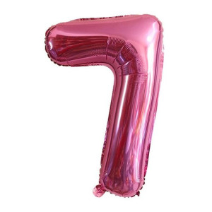 Balon Cyfra Numer 7 Urodziny Rocznica Duża 75cm Różowa