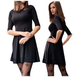 Sukienka rozkloszowana mała czarna do pracy XL Pallabi 90440 - XL