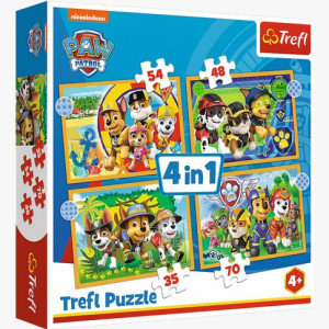PUZZLE 4w1 Wakacyjny Psi Patrol 34395 Trefl