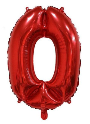 Balon Cyfra Numer 0 Urodziny Rocznica Duża 75 Cm Czerwony
