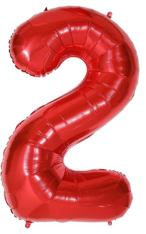 Balon Cyfra Numer 2 Urodziny Rocznica Duża 75 Cm Czerwony