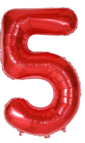 Balon Cyfra Numer 5 Urodziny Rocznica Duża 75 Cm Czerwony