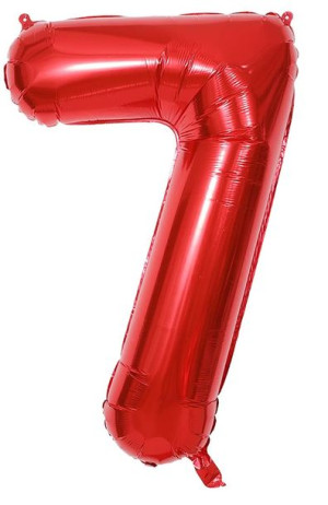 Balon Cyfra Numer 7 Urodziny Rocznica Duża 75 Cm Czerwony