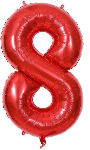 Balon Cyfra Numer 8 Urodziny Rocznica Duża 75 Cm Czerwony