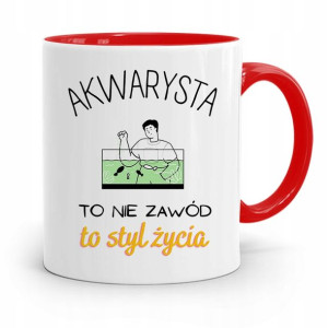 Dla Akwarysty Kubek Czerwony Prezent Na Urodziny