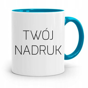 Błękitny Kubek Z Własnym Nadrukiem Zdjęciem Logo