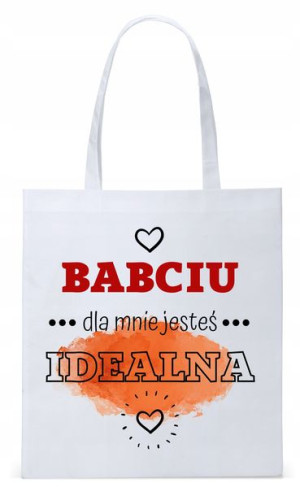 Dla Babci Babuni Prezent Torba Eco Biała Shopper