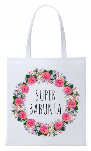 Dla Babci Babuni Prezent Torba Eco Biała Shopper
