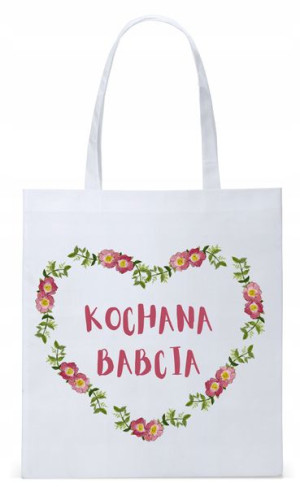 Dla Babci Babuni Prezent Torba Eco Biała Shopper