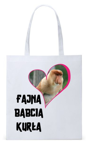 Dla Babci Babuni Prezent Torba Eco Biała Shopper