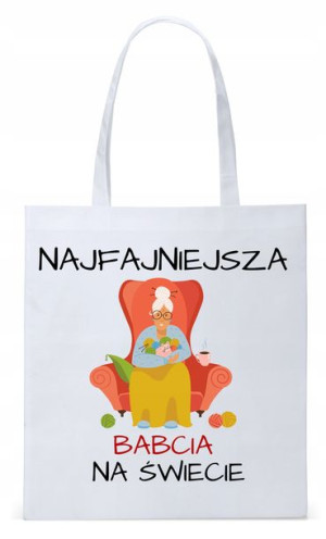 Dla Babci Babuni Prezent Torba Eco Biała Shopper