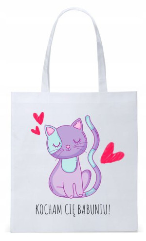 Dla Babci Babuni Prezent Torba Eco Biała Shopper