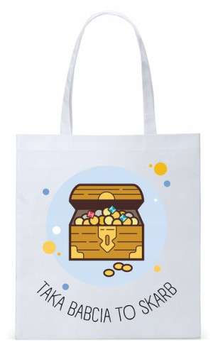 Dla Babci Babuni Prezent Torba Eco Biała Shopper