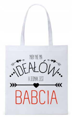 Dla Babci Babuni Prezent Torba Eco Biała Shopper