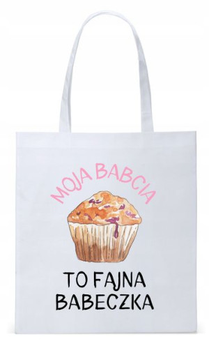 Dla Babci Babuni Prezent Torba Eco Biała Shopper