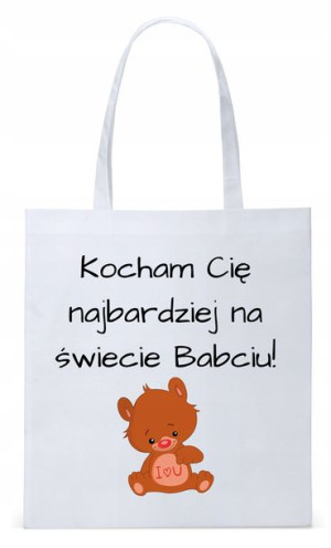 Dla Babci Babuni Prezent Torba Eco Biała Shopper