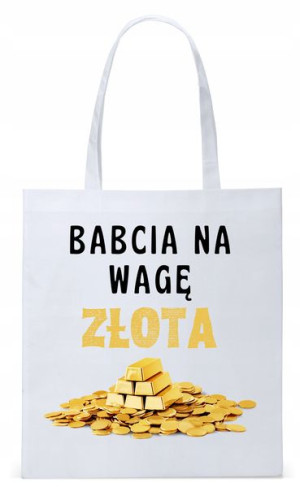 Dla Babci Babuni Prezent Torba Eco Biała Shopper
