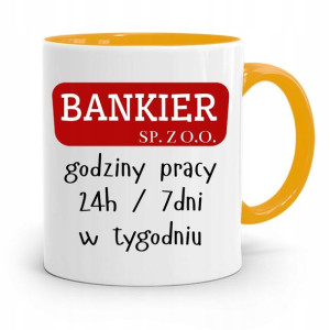 Dla Bankiera Kubek Żółty Na Prezent Na Urodziny
