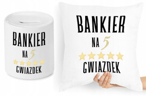 Dla Bankiera Zestaw Poduszka + Skarbonka Prezent