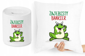 Dla Bankiera Zestaw Poduszka + Skarbonka Prezent
