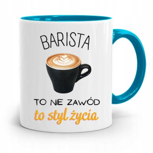 Dla Baristy Baristki Kawiarki Kubek Błękitny