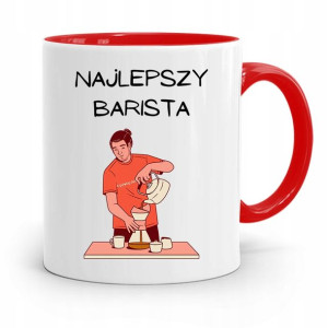 Dla Baristy Baristki Kawiarki Kubek Czerwony