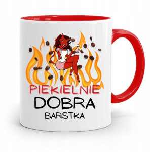 Dla Baristy Baristki Kawiarki Kubek Czerwony