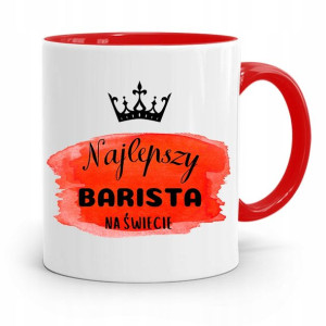 Dla Baristy Baristki Kawiarki Kubek Czerwony