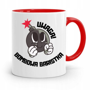Dla Baristy Baristki Kawiarki Kubek Czerwony