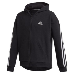 Bluza adidas G 3S FZ HD GE0950 - CZARNY; 134 CM