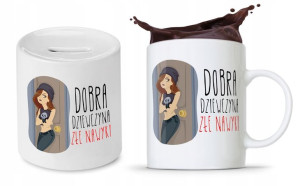 Zestaw Śmieszny Zabawny Prezent Kubek + Skarbonka