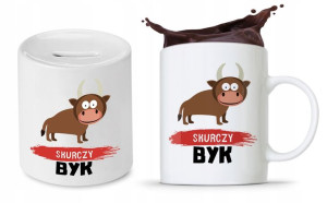 Zestaw Śmieszny Zabawny Prezent Kubek + Skarbonka