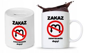 Zestaw Śmieszny Zabawny Prezent Kubek + Skarbonka