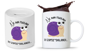 Zestaw Śmieszny Zabawny Prezent Kubek + Skarbonka