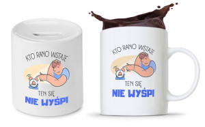Zestaw Śmieszny Zabawny Prezent Kubek + Skarbonka