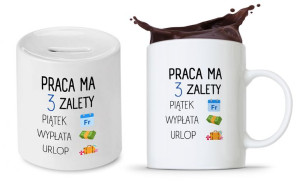 Zestaw Śmieszny Zabawny Prezent Kubek + Skarbonka