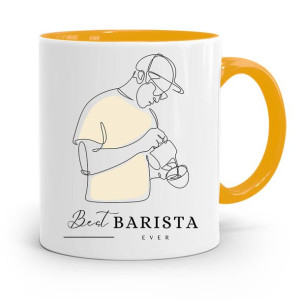 Dla Baristy Baristki Kawiarki Kubek Żółty Prezent