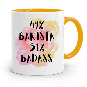 Dla Baristy Baristki Kawiarki Kubek Żółty Prezent