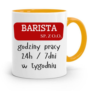 Dla Baristy Baristki Kawiarki Kubek Żółty Prezent