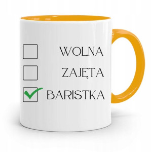 Dla Baristy Baristki Kawiarki Kubek Żółty Prezent