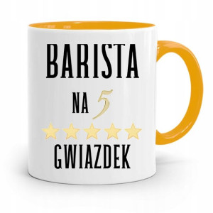 Dla Baristy Baristki Kawiarki Kubek Żółty Prezent
