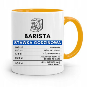 Dla Baristy Baristki Kawiarki Kubek Żółty Prezent