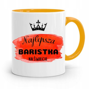 Dla Baristy Baristki Kawiarki Kubek Żółty Prezent