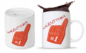 Zestaw Walentynki Dla Dziewczyny Kubek + Skarbonka