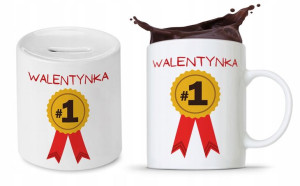Zestaw Walentynki Dla Dziewczyny Kubek + Skarbonka